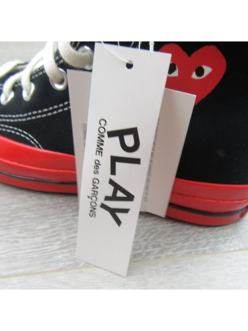 Converse x Chuck 70 HI Comme des Garcons CDG PLAY Sneakers Mens 5 / Womens 7 NEW - Picture 10 of 14